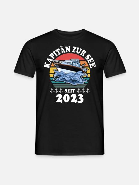 Kapitän Boot Bootsführerschein 2023 - Männer T-Shirt - Schwarz