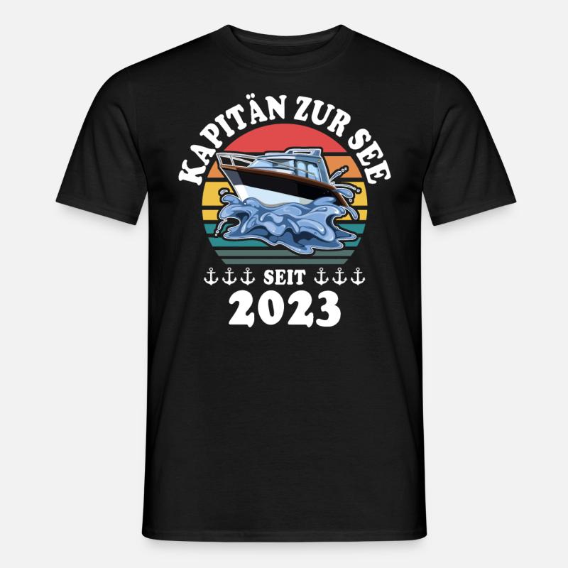Kapitän Boot Bootsführerschein 2023 - Männer T-Shirt - Schwarz