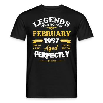 Vintage Aged To Perfection February 1957 - Men's T-Shirt - black - Front - AI Model Male 178 light (178cm)