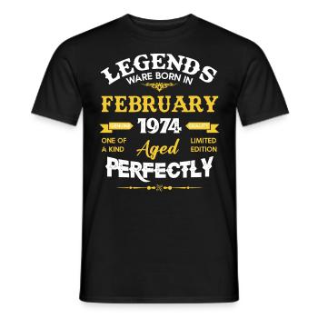 Vintage Aged To Perfection February 1974 - Männer T-Shirt - Schwarz - Vorne - AI Model Male 178 light (178cm)