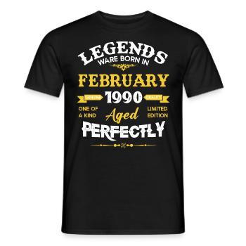 Vintage Aged To Perfection February 1990 - Männer T-Shirt - Schwarz - Vorne - AI Model Male 178 light (178cm)