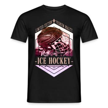 Ice Hockey Helmet Vintage Retro Player Sports Team - Men's T-Shirt - black - Front - AI Model Male 178 light (178cm)