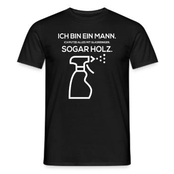Ich bin ein Mann. Ich putze alles mit Glasreiniger - Männer T-Shirt - Schwarz - Vorne - AI Model Male 178 light (178cm)