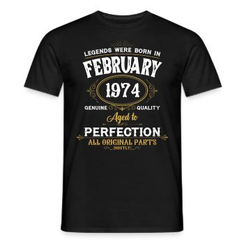Legends Were Born In February 1974 - Männer T-Shirt - Schwarz - Vorne - AI Model Male 178 light (178cm)