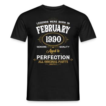 Legends Were Born In February 1990 - Männer T-Shirt - Schwarz - Vorne - AI Model Male 178 light (178cm)