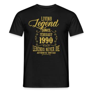 Living Legend since February 1990 - Männer T-Shirt - Schwarz - Vorne - AI Model Male 178 light (178cm)