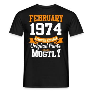 Februar 1974 Vintage Geburtstag Geschenk - Männer T-Shirt - Schwarz - Vorne - AI Model Male 178 light (178cm)