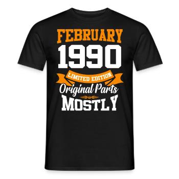Februar 1990 Vintage Geburtstag Geschenk - Männer T-Shirt - Schwarz - Vorne - AI Model Male 178 light (178cm)