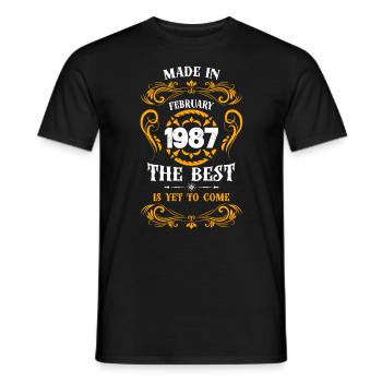 Fabriqué en février 1987 Le meilleur - T-shirt homme - noir - Devant - AI Model Male 178 light (178cm)