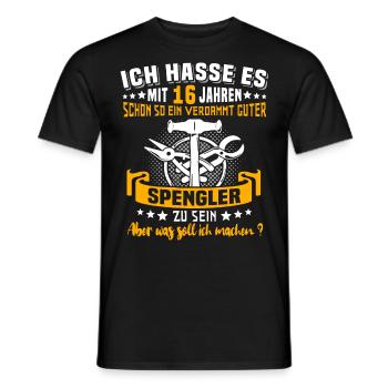 Spengler 16. Geburtstag 16 Jahre Bauspengler - Männer T-Shirt - Schwarz - Vorne - AI Model Male 178 light (178cm)
