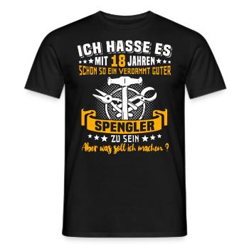 Spengler 18. Geburtstag 18 Jahre Bauspengler - Männer T-Shirt - Schwarz - Vorne - AI Model Male 178 light (178cm)