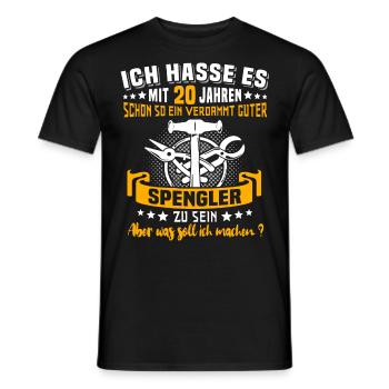 Spengler 20. Geburtstag 20 Jahre Bauspengler - Männer T-Shirt - Schwarz - Vorne - AI Model Male 178 light (178cm)