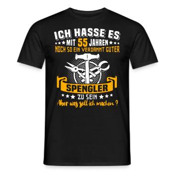 Spengler 55. Geburtstag 55 Jahre Bauspengler - Männer T-Shirt - Schwarz - Vorne - AI Model Male 178 light (178cm)