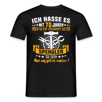 Spengler 70. Geburtstag 70 Jahre Bauspengler - Männer T-Shirt - Schwarz - Vorne - AI Model Male 178 light (178cm)