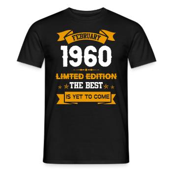 Februar 1960 Geburtstagsgeschenk - Männer T-Shirt - Schwarz - Vorne - AI Model Male 178 light (178cm)