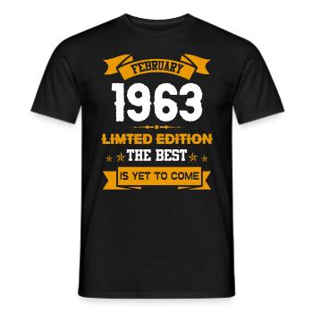 Februar 1963 Geburtstagsgeschenk - Männer T-Shirt - Schwarz - Vorne - AI Model Male 178 light (178cm)