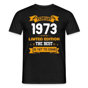 February 1973 Birthday present - Men's T-Shirt - black - Front - AI Model Male 178 light (178cm)