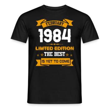 Februar 1984 Geburtstagsgeschenk - Männer T-Shirt - Schwarz - Vorne - AI Model Male 178 light (178cm)
