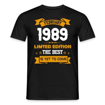 Februar 1989 Geburtstagsgeschenk - Männer T-Shirt - Schwarz - Vorne - AI Model Male 178 light (178cm)