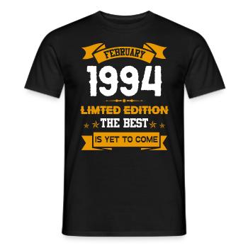 Februar 1994 Geburtstagsgeschenk - Männer T-Shirt - Schwarz - Vorne - AI Model Male 178 light (178cm)