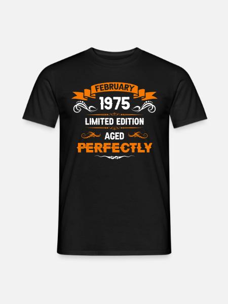 February 1975 Vintage Birthday Gift - Men's T-Shirt - black