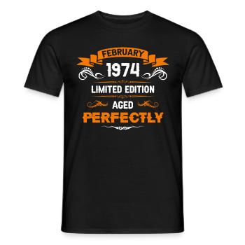 Februar 1974 Vintage Geburtstag Geschenk - Männer T-Shirt - Schwarz - Vorne - AI Model Male 178 light (178cm)
