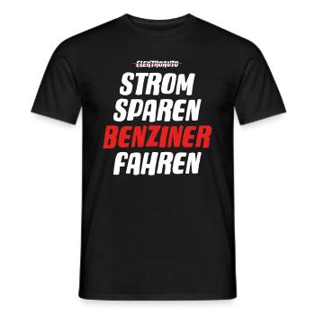 Strom sparen Verbrenner Benziner fahren Tuning Fun - Männer T-Shirt - Schwarz - Vorne - AI Model Male 178 light (178cm)