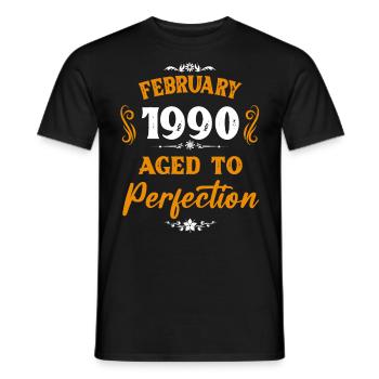 Februar 1990 Vintage Geburtstag Geschenk - Männer T-Shirt - Schwarz - Vorne - AI Model Male 178 light (178cm)
