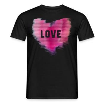 herzen,herz,liebe, love,rot, psychedelisch,pink - Männer T-Shirt - Schwarz - Vorne - AI Model Male 178 light (178cm)