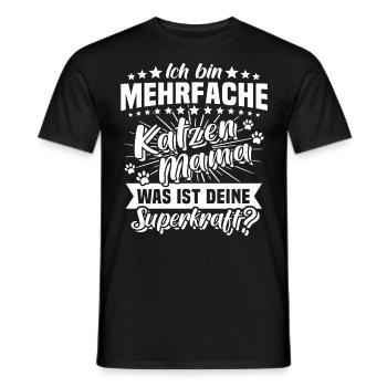 Katzen Mama Mehrfache Katzenmama - Männer T-Shirt - Schwarz - Vorne - AI Model Male 178 light (178cm)