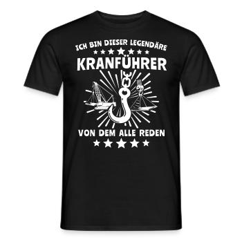 Kranführer Kran Kranfahrer - Männer T-Shirt - Schwarz - Vorne - AI Model Male 178 light (178cm)