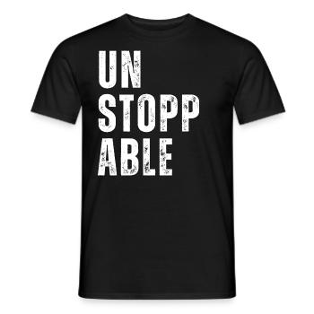 Unstoppable Fitness Motivation Unstoppable Sports - Men's T-Shirt - black - Front - AI Model Male 178 light (178cm)