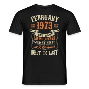 February 1973 Birthday present - Men's T-Shirt - black - Front - AI Model Male 178 light (178cm)