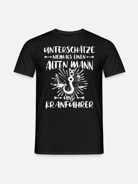 Kranfahrer Kranführer Kran Fahren - Männer T-Shirt - Schwarz