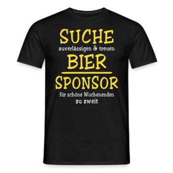 Bier Sponsor Trinksprüche Party - Männer T-Shirt - Schwarz - Vorne - AI Model Male 178 light (178cm)