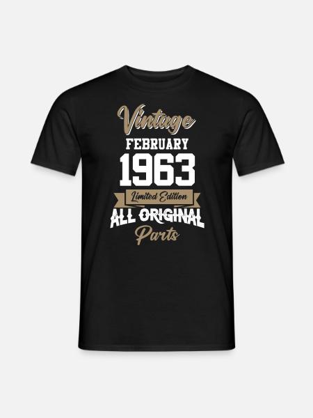February 1963 Vintage Birthday Gift - Men's T-Shirt - black
