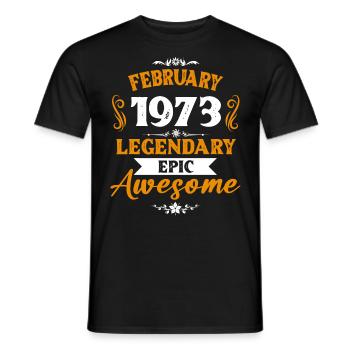 February 1973 Legends Birthday Gift - Men's T-Shirt - black - Front - AI Model Male 178 light (178cm)