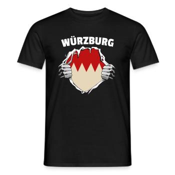 Würzburg Würzburger, - Männer T-Shirt - Schwarz - Vorne - AI Model Male 178 light (178cm)