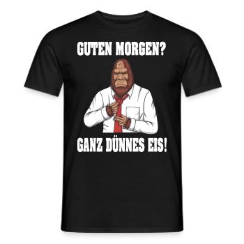 Guten Morgen - Ganz dünnes Eis Spruch Kaffee - Männer T-Shirt - Schwarz - Vorne - AI Model Male 178 light (178cm)