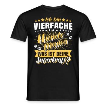 Vierfache Hundemama Hund Mama - Männer T-Shirt - Schwarz - Vorne - AI Model Male 178 light (178cm)