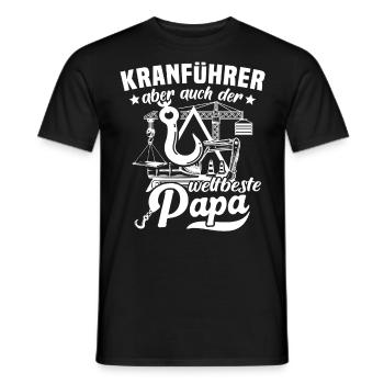 Kranfahrer Papa Kran - Männer T-Shirt - Schwarz - Vorne - AI Model Male 178 light (178cm)