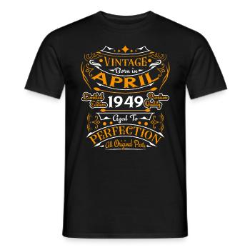 1949 April 1949 anniversary April 1949 April - Men's T-Shirt - black - Front - AI Model Male 178 light (178cm)