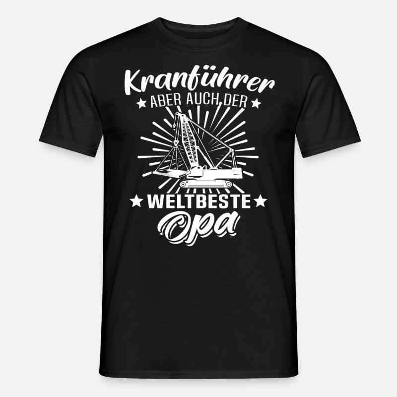 Kranführer Opa Kranfahrer - Männer T-Shirt - Schwarz
