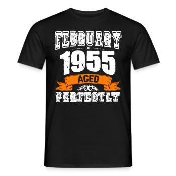 Cadeau d'anniversaire vintage de janvier 1955 - T-shirt homme - noir - Devant - AI Model Male 178 light (178cm)