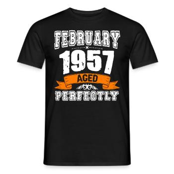 Cadeau d'anniversaire vintage de janvier 1957 - T-shirt homme - noir - Devant - AI Model Male 178 light (178cm)