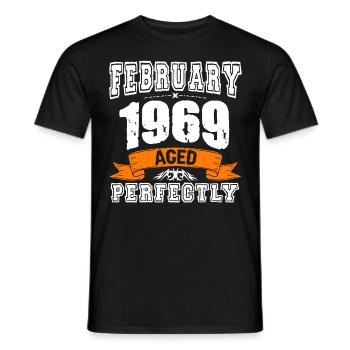 Cadeau d'anniversaire vintage de janvier 1969 - T-shirt homme - noir - Devant - AI Model Male 178 light (178cm)