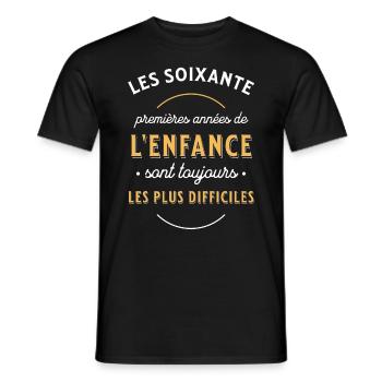 Anniversaire 60 ans, idée cadeau date de naissance - T-shirt homme - noir - Devant - AI Model Male 178 light (178cm)