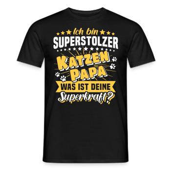 Katzenpapa Katze Papa - Männer T-Shirt - Schwarz - Vorne - AI Model Male 178 light (178cm)