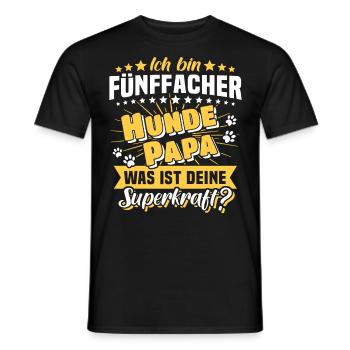 Fünffacher Hundepapa Hund Papa - Männer T-Shirt - Schwarz - Vorne - AI Model Male 178 light (178cm)