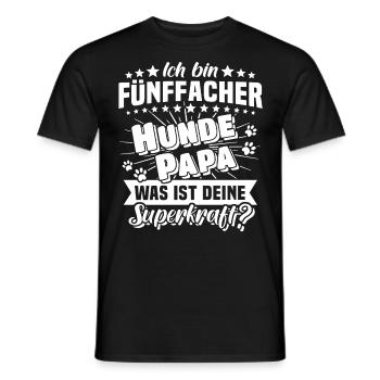 Hund Papa Hundepapa fünffach - Männer T-Shirt - Schwarz - Vorne - AI Model Male 178 light (178cm)